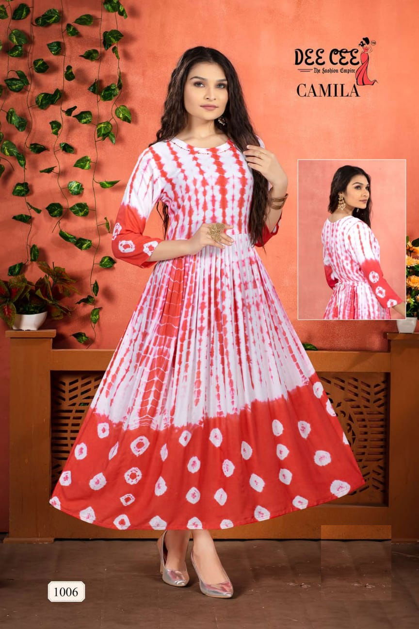 Camila Fancy Printed Wholesale Designer Anarkali Kurtis